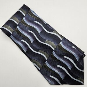Cocktail Collection Scotch Tie Necktie Blue 100% Silk Made in the USA Abstract‎